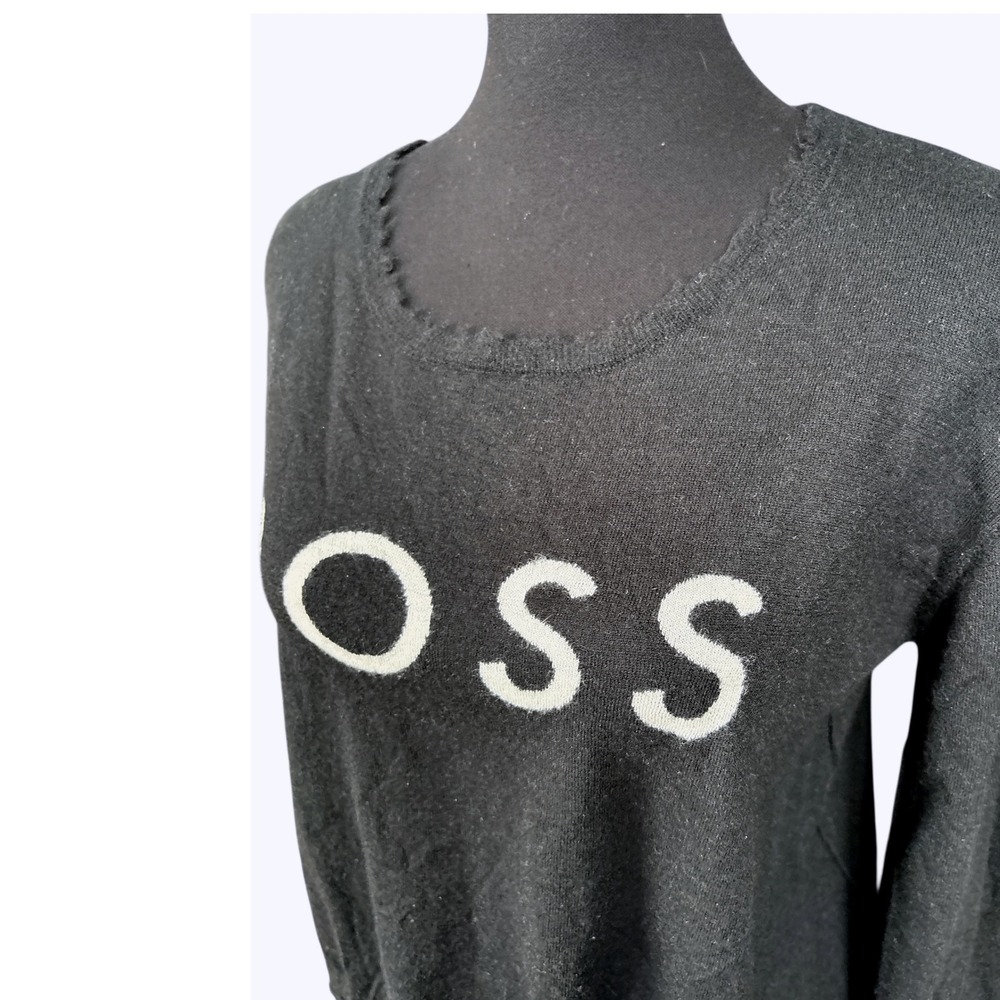 Generation Love Black Cashmere BOSS Sweater, Large, Flawed But Fabulous, READ - Picture 2 of 11